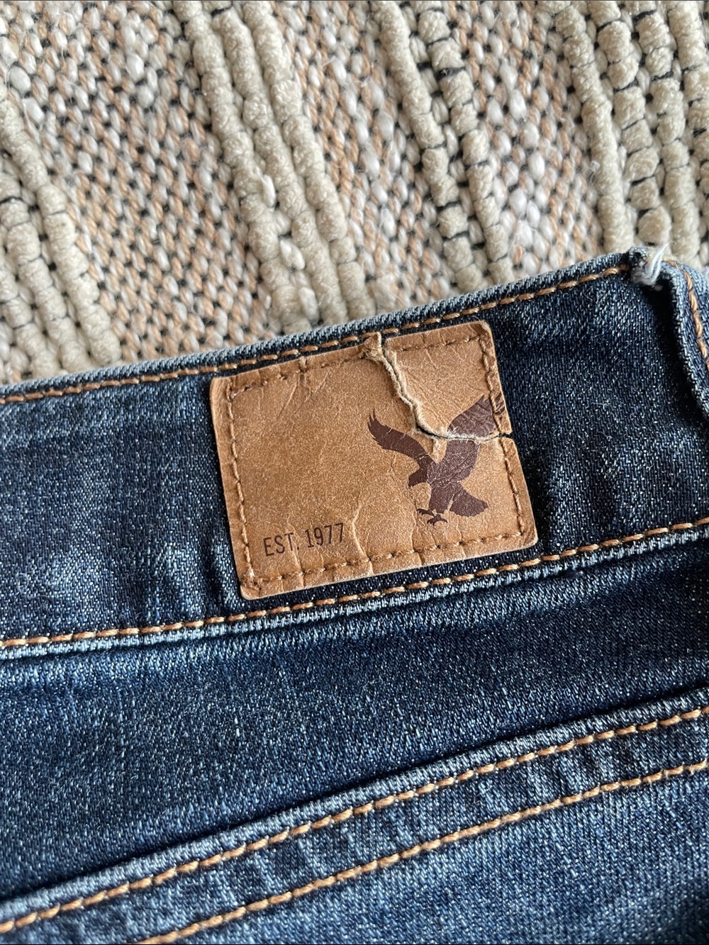 American Eagle Outfitters Dark Indigo Frayed Hem Denim Shorts - Picture 4 of 4